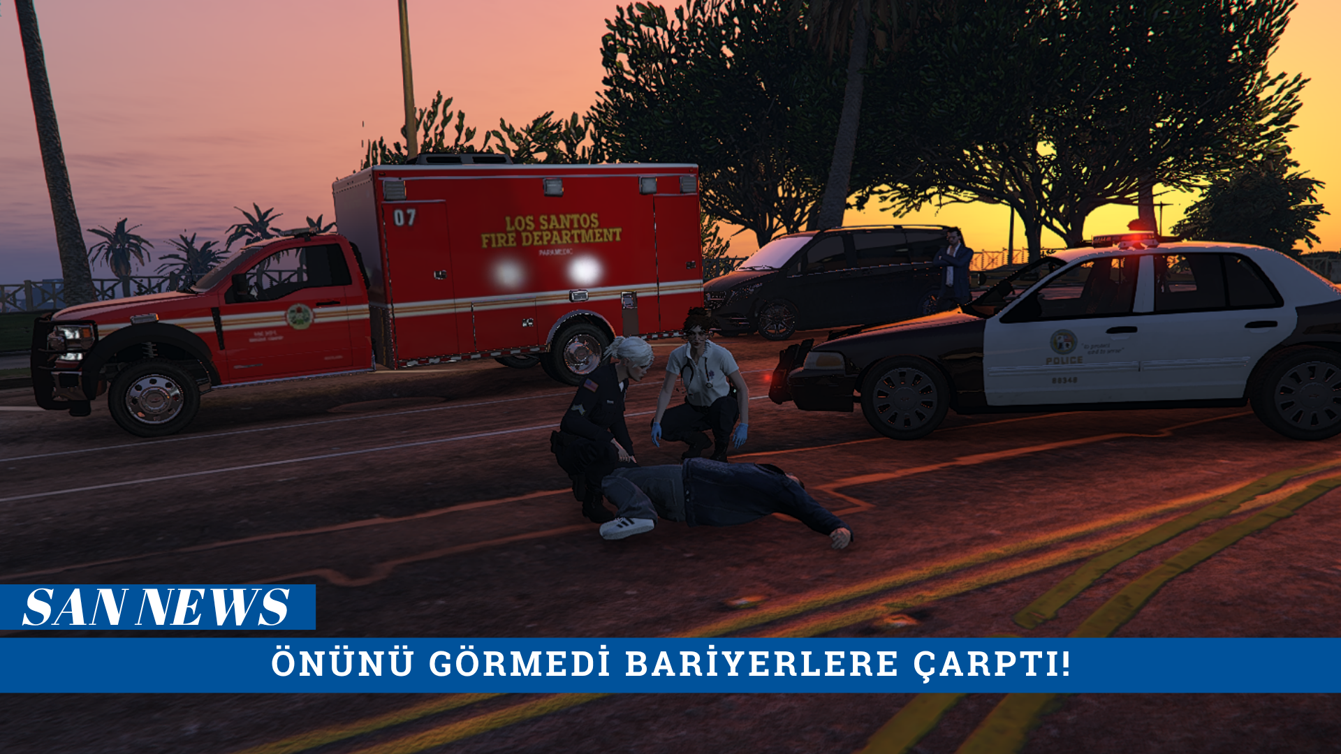 [San News] ÖNÜNÜ GÖRMEDİ BARİYERLERE ÇARPTI